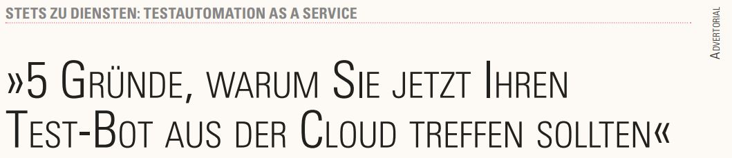5 Gründe, warum Sie jetzt Ihren Test-Bot aus der Cloud treffen sollten