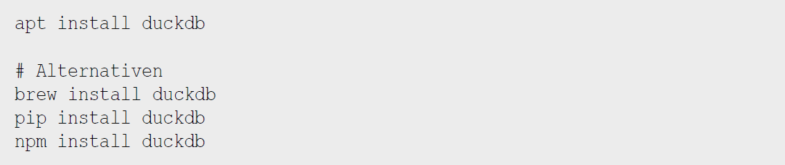 Listing 1  Installation