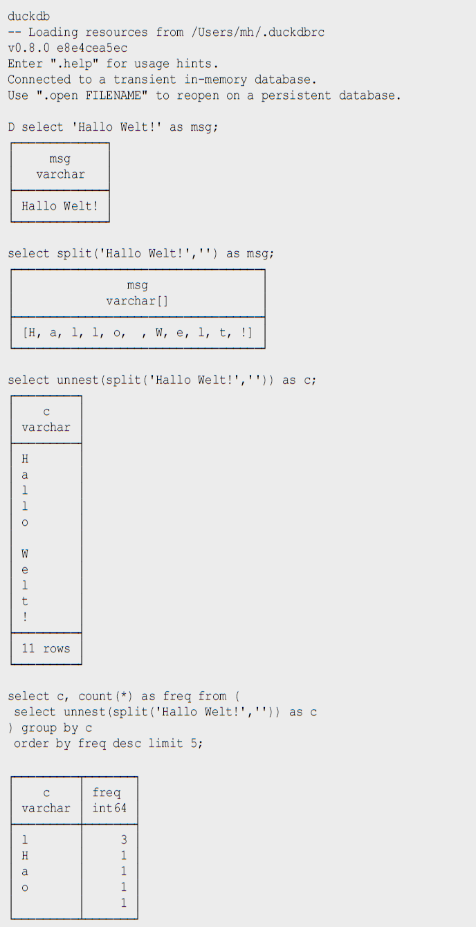 Listing 2 Hallo Welt