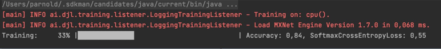 Listing 8  Trainingsfortschritt
