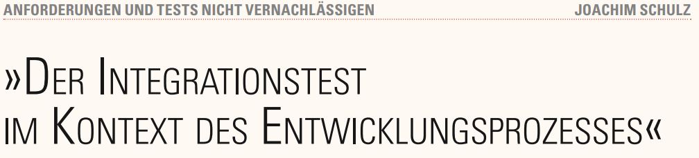 Der Integrationstest im Kontext des Entwicklungsprozesses