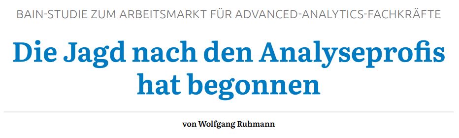 Die Jagd nach den Analyseprofis hat begonnen