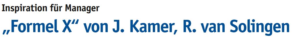 „Formel X“ von J. Kamer, R. van Solingen