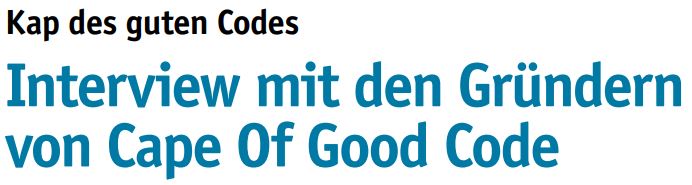 Interview mit den Gründern von Cape Of Good Code