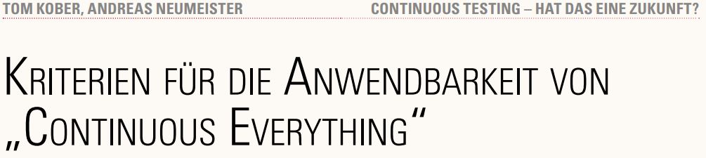 Kriterien für die Anwendbarkeit von „Continuous Everything“