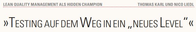 Testing auf dem Weg in ein „neues Level“