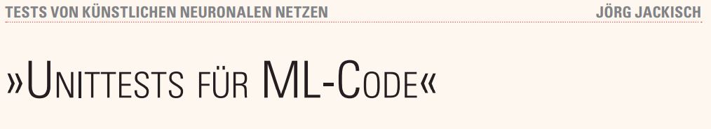 Unittests für  ML-Code