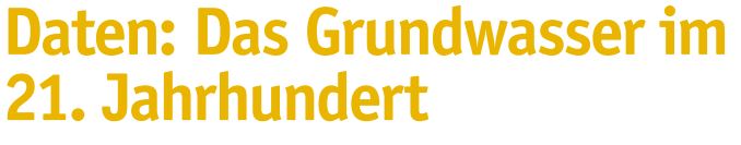 Daten: Das Grundwasser im 21. Jahrhundert